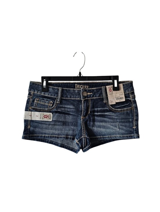 Decree Pants - Decree Vintage Y2K Distressed Jean Shorts Size 7 Low Rise Micro Mini Bootie NWT